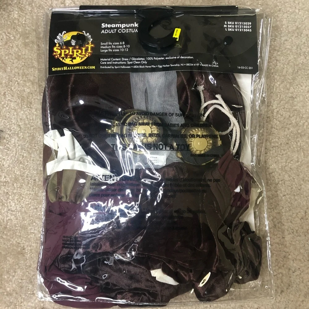 Spirit Steampunk Girl Costume in Brown, Black and Gold - Picture 2 of 6